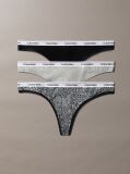 Multi Set De 3 Perechi De Chiloti Tanga Cu Talie Joasa - Icon Logo  Femei