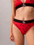 Rosu Chiloti Tanga Elastici – Monograma Grafica Din Microfibra  Femei