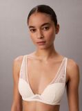 Alb Sutien Plunge Cu Captuseala Usoara – Signature Stretch Lace  Femei