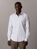 Albastru Camasa Slim Fit Din Bumbac Elastic Cu Dungi  Barbati
