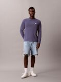 Albastru Bluza Cu Maneca Lunga Si Textura Waffle  Barbati