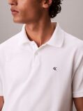 Alb Tricou Polo Din Bumbac Piqué  Barbati