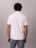 Alb Tricou Polo Din Bumbac Piqué  Barbati
