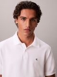 Alb Tricou Polo Din Bumbac Piqué  Barbati