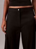 Negru Pantaloni Din Bumbac Twill Cu Banda Logo  Femei