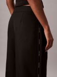 Negru Pantaloni Din Bumbac Twill Cu Banda Logo  Femei