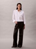 Negru Pantaloni Din Imitatie De Piele Cu 5 Buzunare  Femei