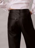 Negru Pantaloni Din Imitatie De Piele Cu 5 Buzunare  Femei