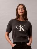 Gri Pulover Cropped Monologo  Femei