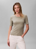 Verde Tricou Ribat Cu Maneci Scurte  Femei