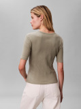 Verde Tricou Ribat Cu Maneci Scurte  Femei