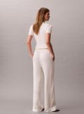 Alb Pantaloni Din Satin Cu Textura Hammered  Femei