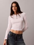 Roz Tricou Pentru Bebelusi Cu Maneci Lungi Si Logo Monogram  Femei
