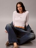 Roz Tricou Pentru Bebelusi Cu Maneci Lungi Si Logo Monogram  Femei