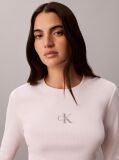 Roz Tricou Pentru Bebelusi Cu Maneci Lungi Si Logo Monogram  Femei