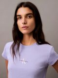 Mov Tricou Slim Cropped Cu Monograma  Femei