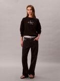 Negru Bluza Relaxata Cu Monograma  Femei