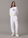 Alb Pantaloni Jogger Din Bumbac Terry Cu Monograma  Femei