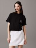 Negru Tricou Scurt Cu Logo Scut  Femei
