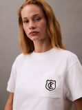 Alb Tricou Scurt Cu Logo Scut  Femei