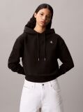 Negru Hanorac Din Bumbac Terry Cu Logo Monogram  Femei