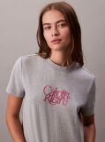 Grey Script Logo Graphic Slim T-Shirt  Women