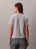 Grey Script Logo Graphic Slim T-Shirt  Women