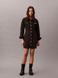 Negru Rochie-Camasa Din Denim  Femei