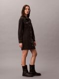 Negru Rochie-Camasa Din Denim  Femei