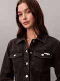 Negru Rochie-Camasa Din Denim  Femei