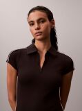 Negru Rochie Mini Polo Din Tricot Tehnic  Femei