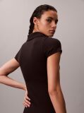 Negru Rochie Mini Polo Din Tricot Tehnic  Femei