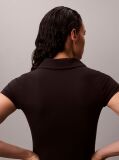 Negru Rochie Mini Polo Din Tricot Tehnic  Femei