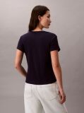 Purple Short Sleeve Monogram Patch Slim Waffle Tee  Women