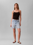 Negru Top Slim Din Bumbac Elastic Cu Bretele Subtiri  Femei