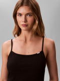 Negru Top Slim Din Bumbac Elastic Cu Bretele Subtiri  Femei
