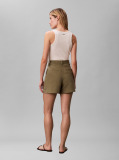 Green Cotton Twill Utility Shorts  Women