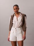 White Cotton Twill Utility Shorts  Women