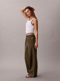 Bej Pantaloni Din Poplin De Bumbac  Femei