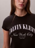 Negru Tricou Slim Cu Logo Varsity  Femei