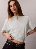 Grey Short Sleeve Cropped Boxy Graphic T-Shirt  Women