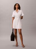 Alb Rochie Camasa Mini Din Poplin De Bumbac  Femei