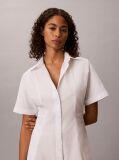 Alb Rochie Camasa Mini Din Poplin De Bumbac  Femei