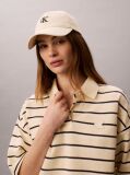 Bej Tricou Polo Scurt Cu Dungi Si Croiala Boxy  Femei