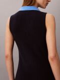 Albastru Rochie Polo Fara Maneci Din Bumbac Tricotat  Femei