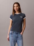 Albastru Tricou Ringer Cu Logo Brodat  Femei