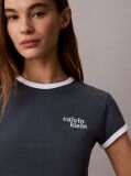 Albastru Tricou Ringer Cu Logo Brodat  Femei