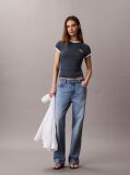 Albastru Tricou Ringer Cu Logo Brodat  Femei