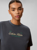 Blue Two-Tone Logo Crew Neck T-Shirt  Women