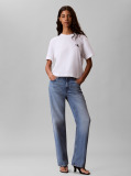 White Monologo Boxy T-Shirt  Women
